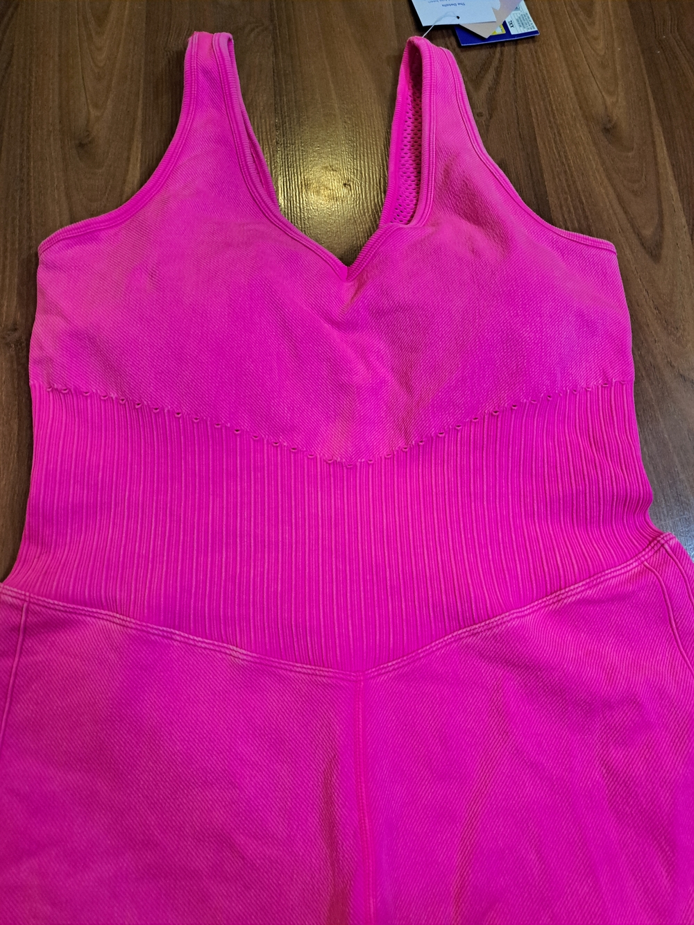 JoyLab Hot Pink Ribbed Knit Romper - Picture 3 of 6